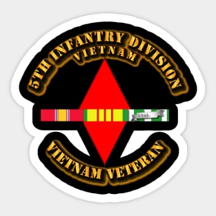 5th Infantry Division w SVC Ribbons Sticker